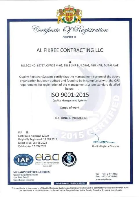 ISO Certificate 9001 : 2015