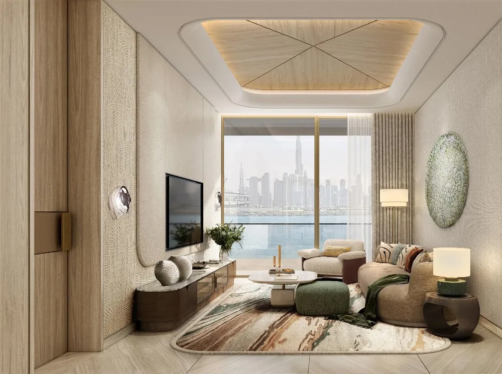 A cozy living room with a big flat screen TV and a spacious window perfect for relaxing.